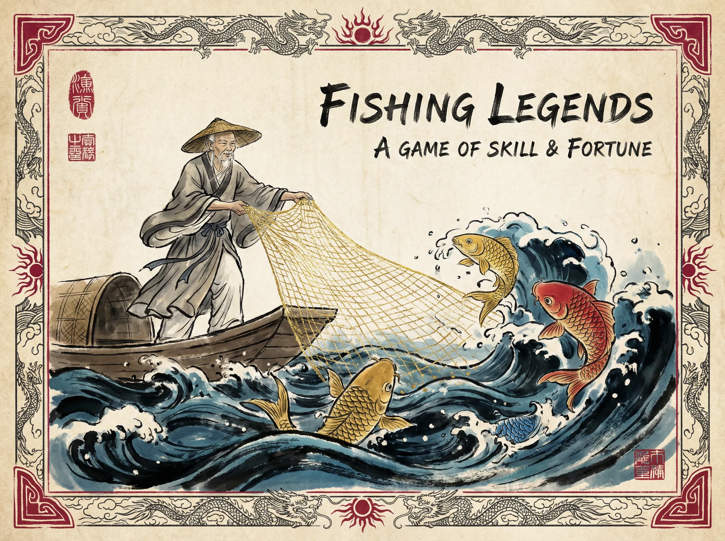 捕鱼达人门派卡片，东海渔夫撒网捕鱼